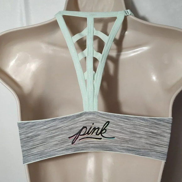 Victorias Secret PINK Wear Everywhere Push Up Bra Size 32DD Green Front Closure - Picture 3 of 11